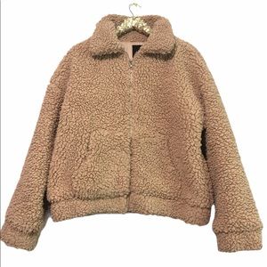 Forever 21 Teddy Jacket Beige Large